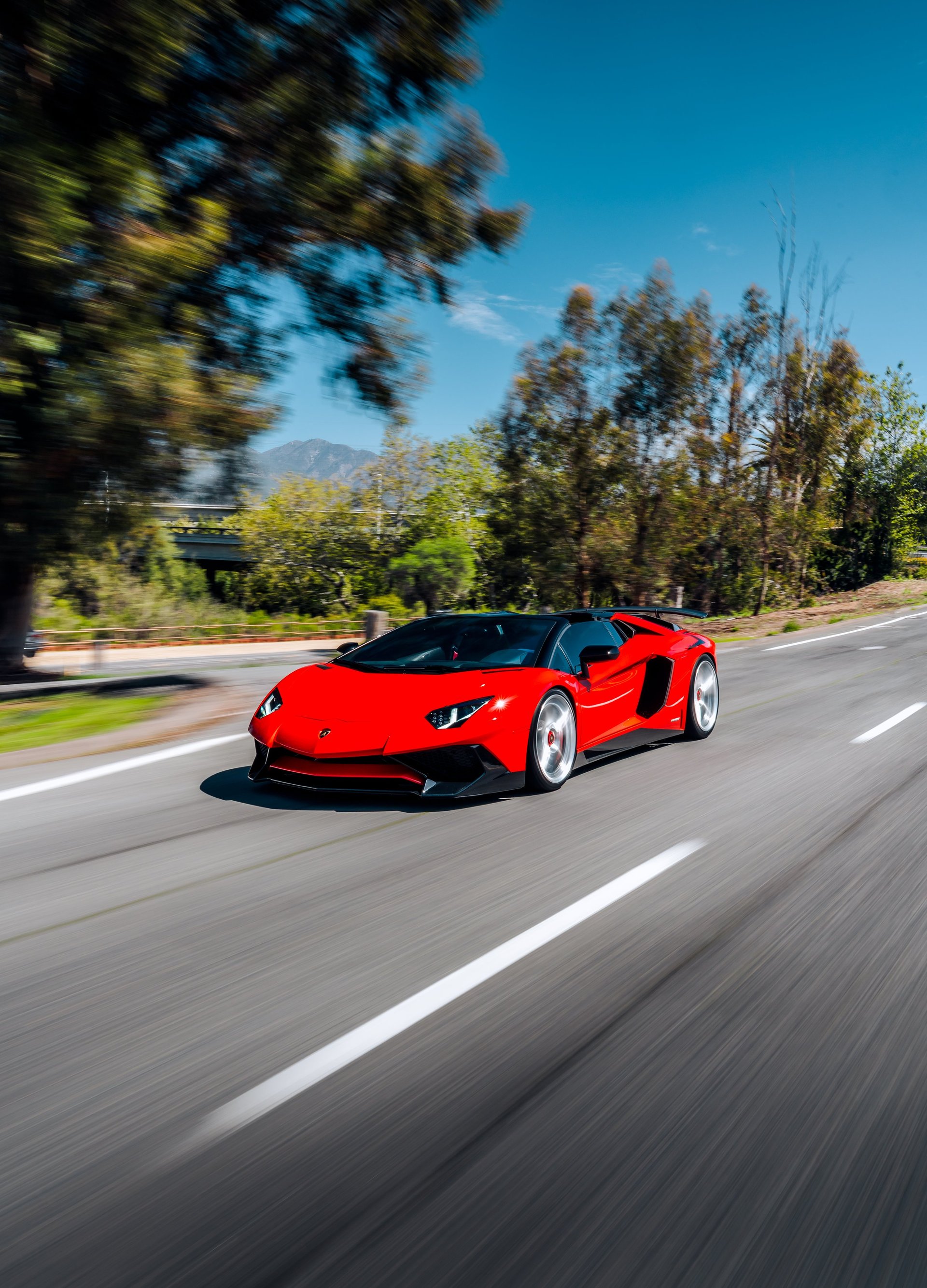 Red Lamborghini sports car in London