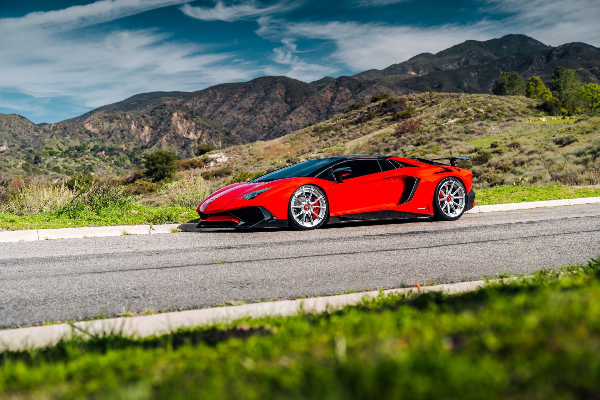 Red Lamborghini supercar
