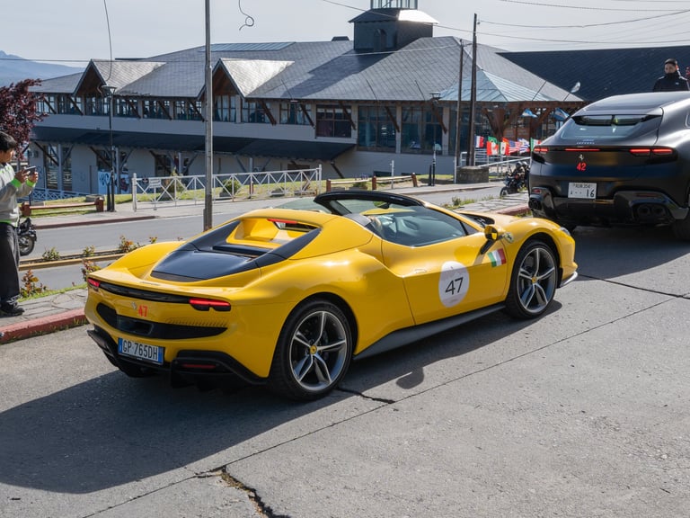 Yellow Ferrari sports car